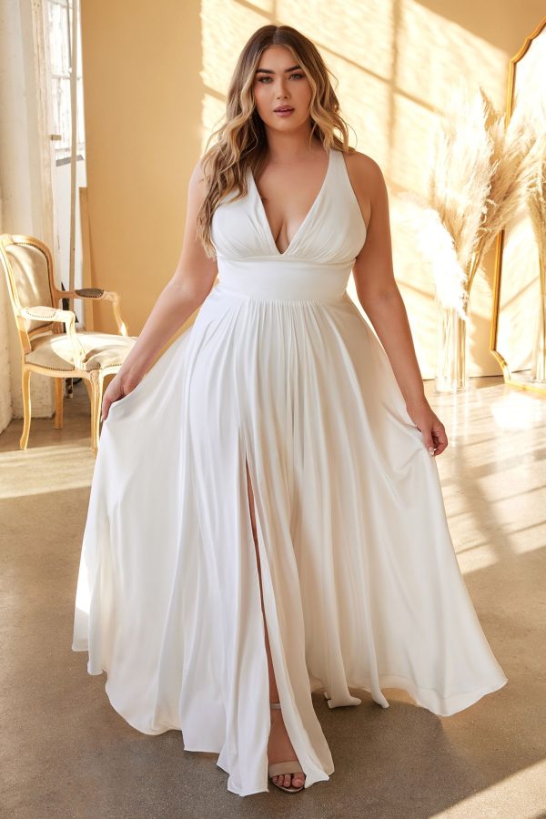 PLUS SIZE CLASSIC SOFT SATIN A-LINE DRESS