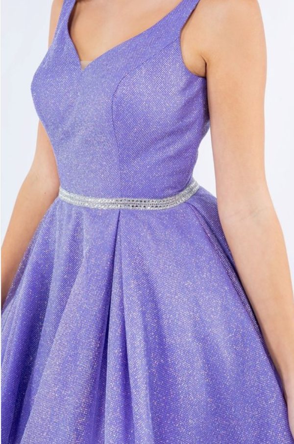 DAZZLING GLITTER HARD MESH SHORT DRESS