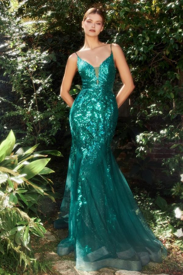 FITTED MERMAID GOWN WITH BEADED LACE APPLIQUE - Image 6