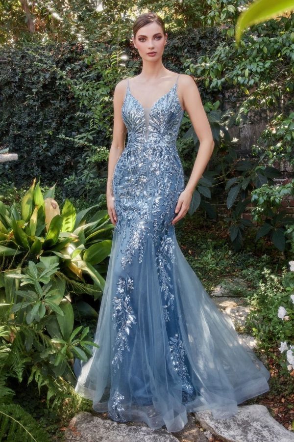 FITTED MERMAID GOWN WITH BEADED LACE APPLIQUE - Image 3