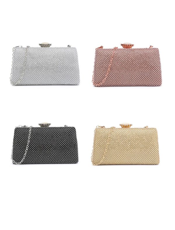 Ladies Sparkly Crystal Diamante Evening Bag - Image 3