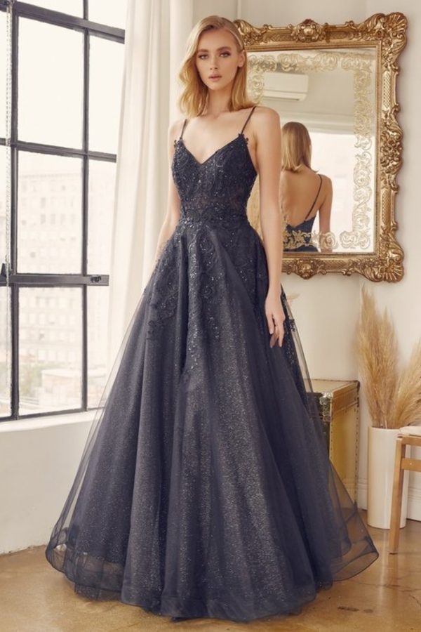 EMBROIDERED BODICE BALL GOWN