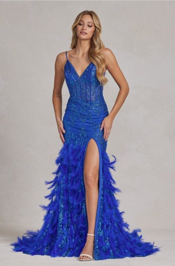 FEATHERED SKIRT SEQUIN DRESS - Image 6