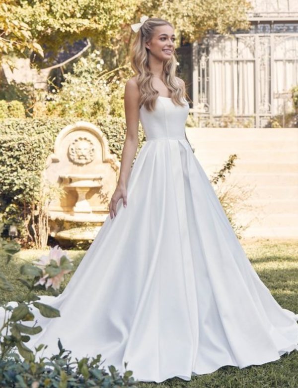 PLAIN SATIN WEDDING DRESS