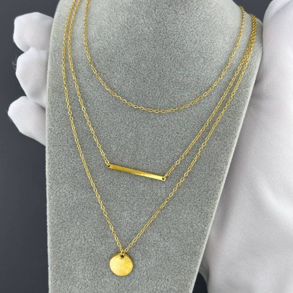 18K gold plated stainless steel necklace, Intensity - Image 3