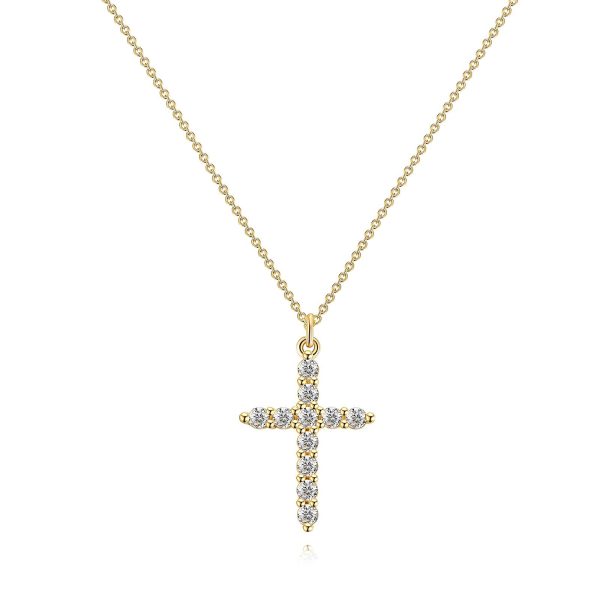 18K gold plated Stainless steel "Crosses" necklace, Intensity