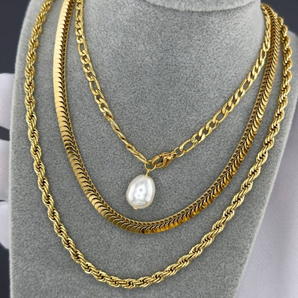 18K gold plated Stainless steel necklace, Intensity - Image 2