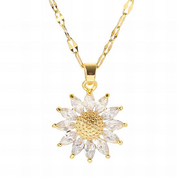 18K gold plated Stainless steel "Flower" necklace, Intensity