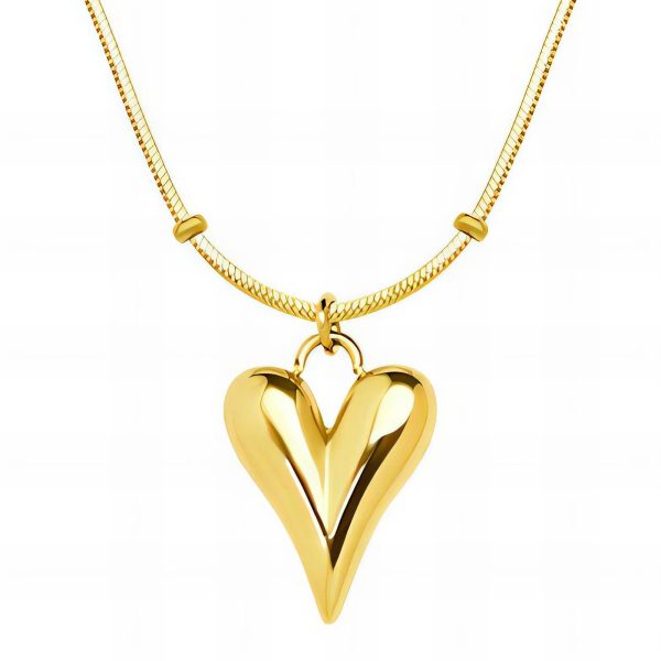 18K gold plated Stainless steel "Hearts" necklace, Intensity