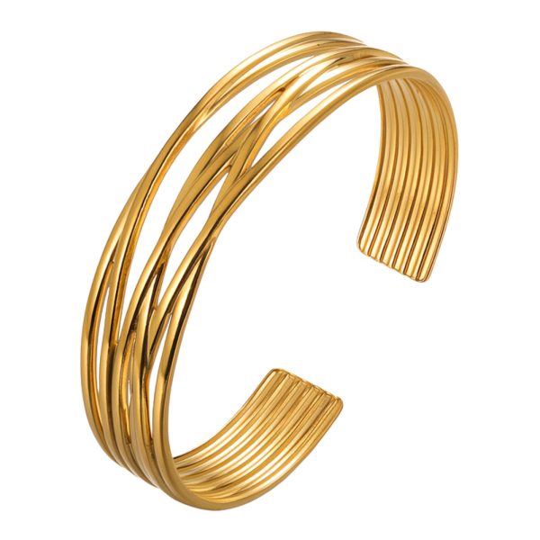 18K gold plated Stainless steel bracelet, Intensity