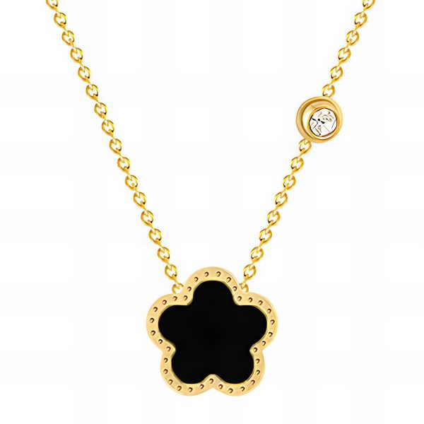 18K gold plated Stainless steel "Flower" necklace, Intensity