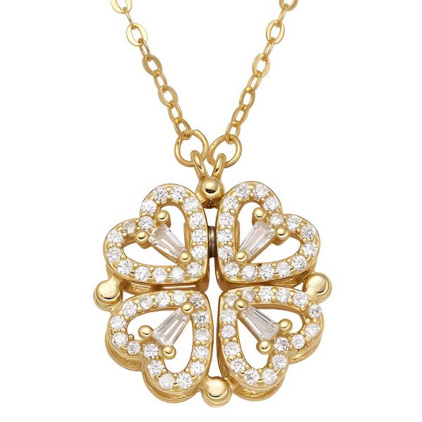 18K gold plated Stainless steel "Flower" necklace, Intensity