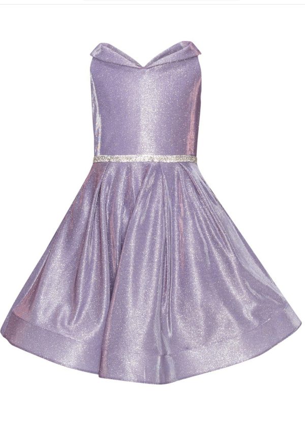 Lilac Shimmer Glittery Dress - Image 4