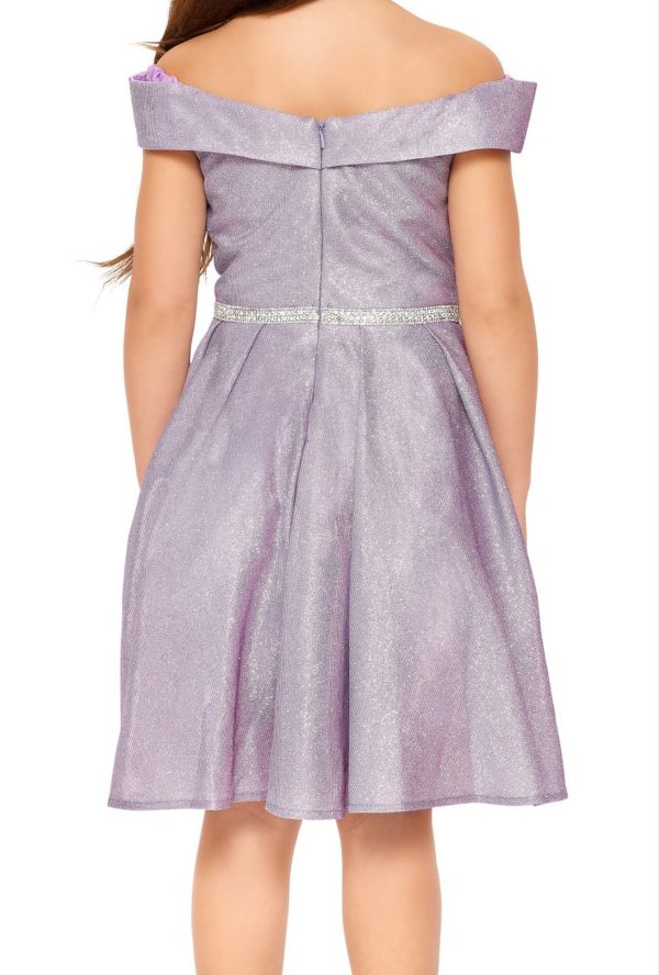 Lilac Shimmer Glittery Dress - Image 3