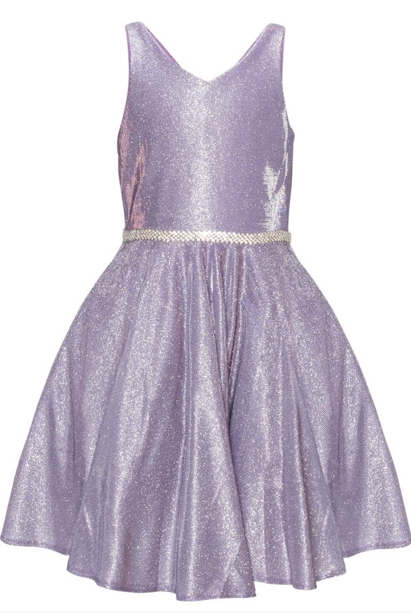 Lilac Sleeveless Sparkly Dress