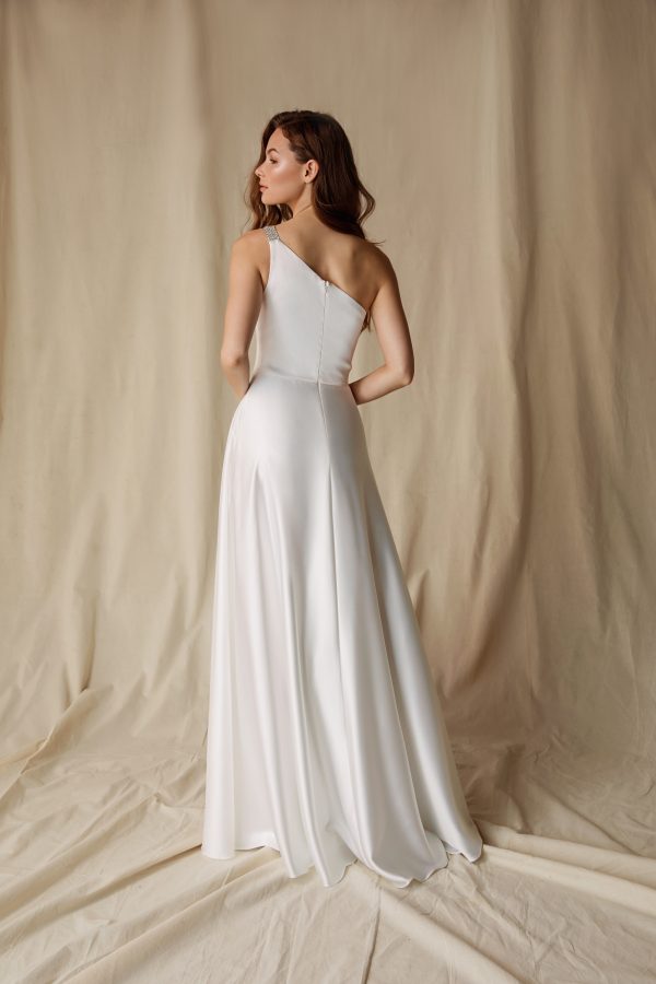 One shoulder evening floor length gown - Image 6