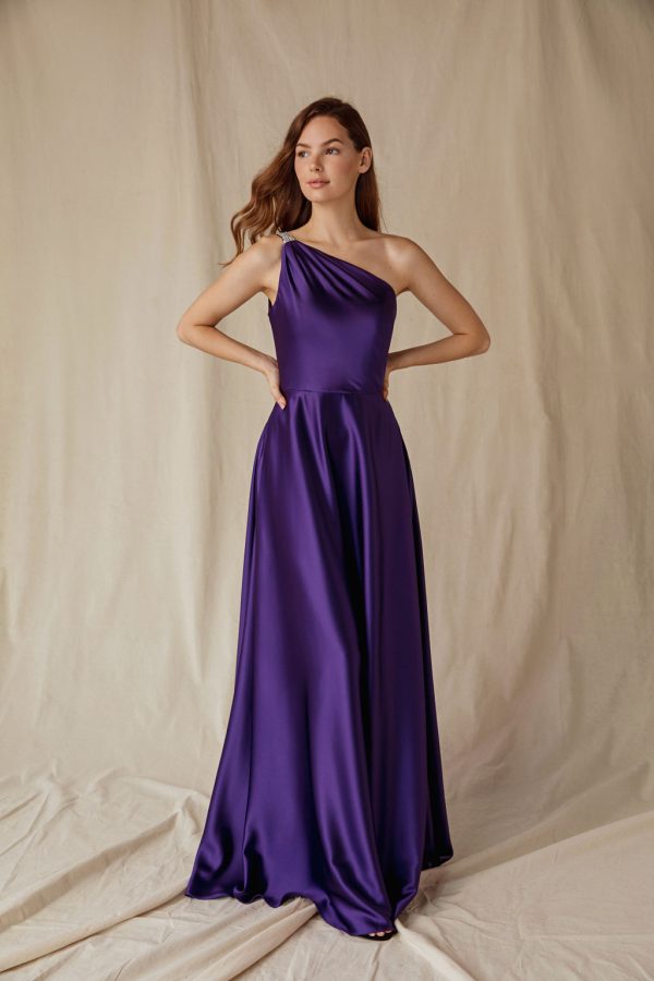 One shoulder evening floor length gown - Image 7