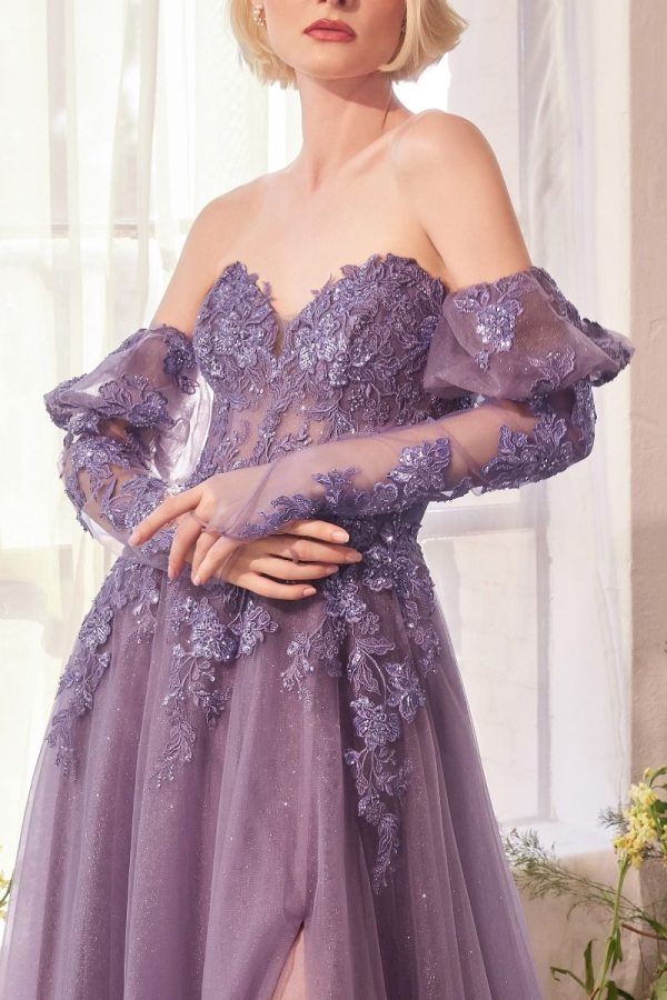 STRAPLESS A-LINE DRESS & REMOVABLE SLEEVES - Image 3