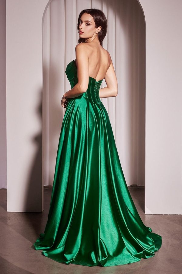 STRAPLESS SATIN A-LINE DRESS - Image 8