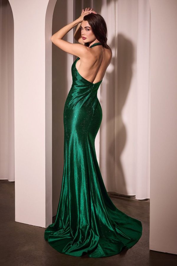 CRYSTAL ADORNED SATIN HALTER GOWN - Image 7